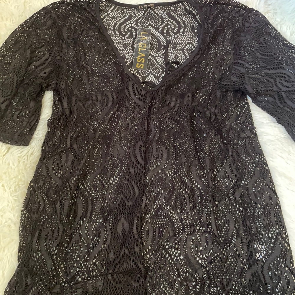 Black bathing suit cover-up